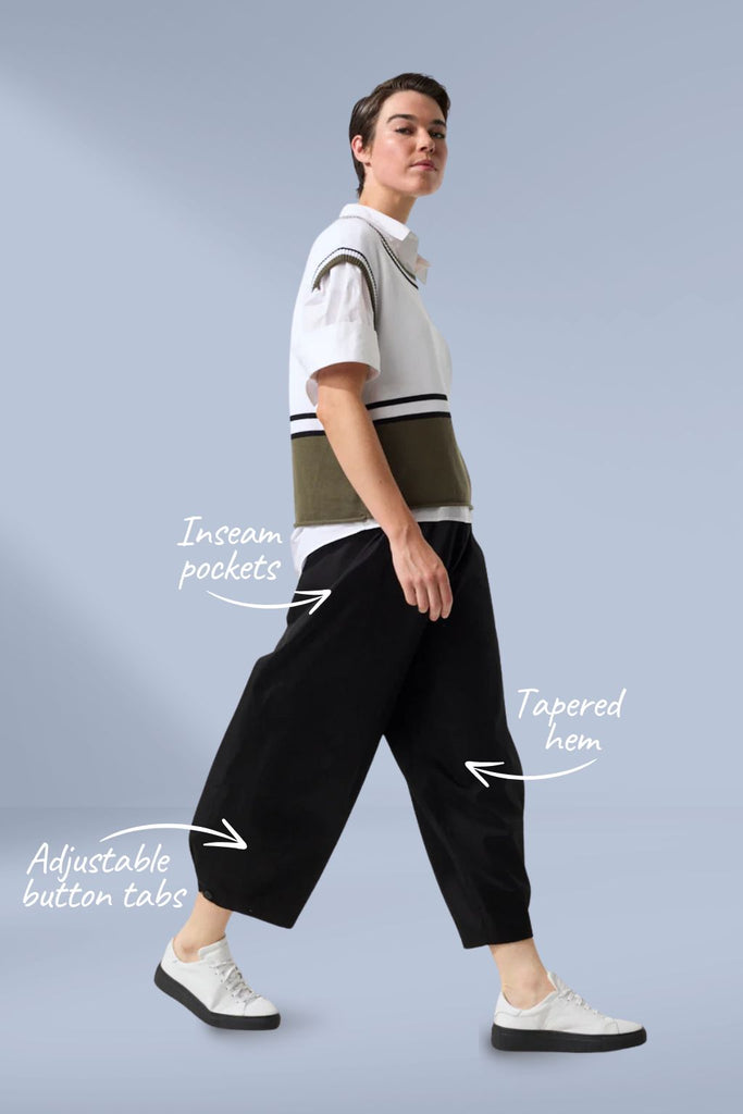 Marco Polo Soft Barrel Leg Pants Black From BoxHill
