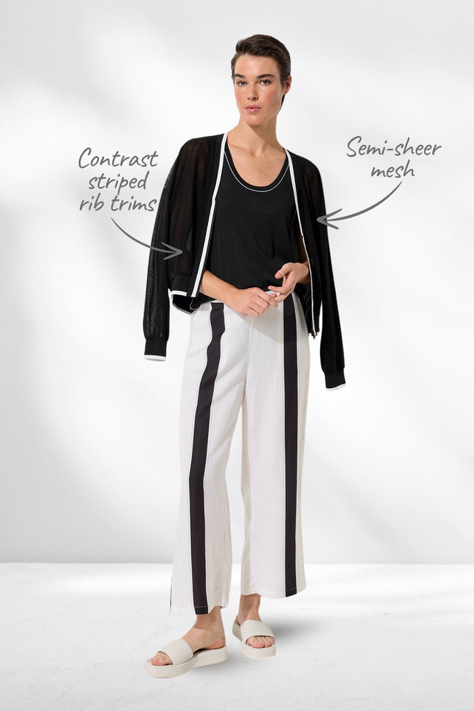 Marco Polo Sporty Mesh Bomber Jacket Black From BoxHill