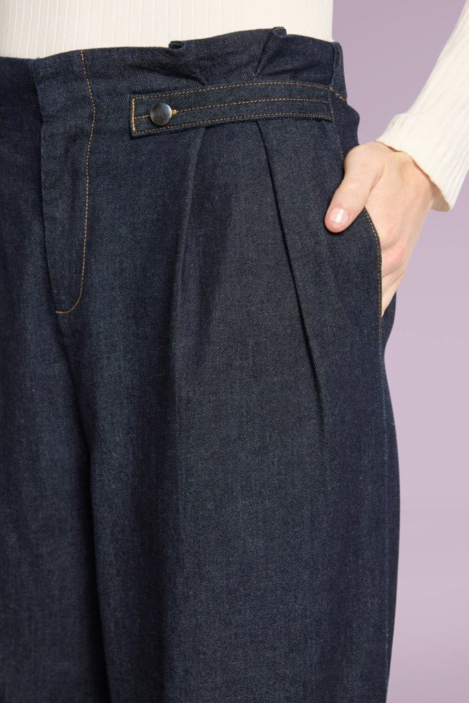 Marco Polo Urban Denim Wide Leg Pants Dark Denim From BoxHill