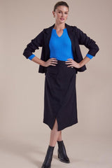 Marco Polo Wool Crepe Skirt Black From BoxHill