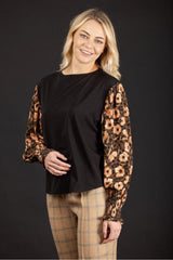 Mi Moso Abigail Top Floral Black From BoxHill