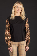 Mi Moso Abigail Top Floral Black From BoxHill