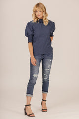 Mi Moso Bonnie Top Navy From BoxHill