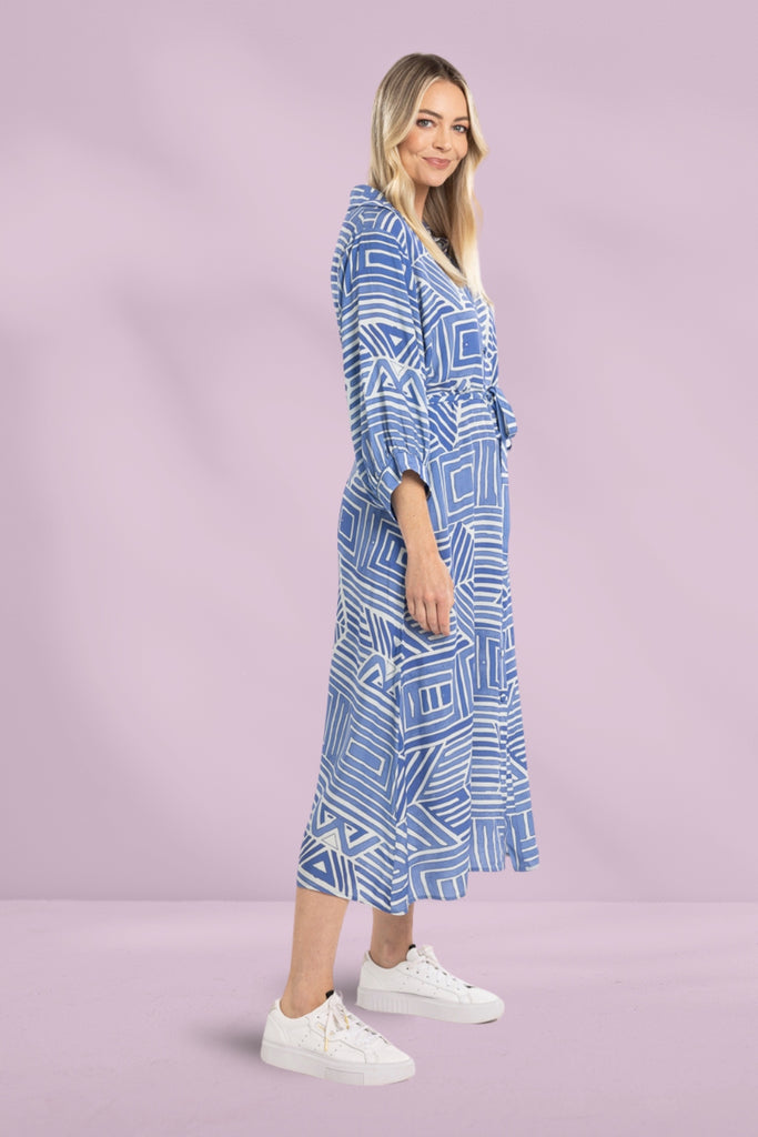 Mi Moso Dani Dress Blue Print From BoxHill