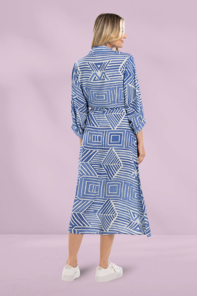 Mi Moso Dani Dress Blue Print From BoxHill