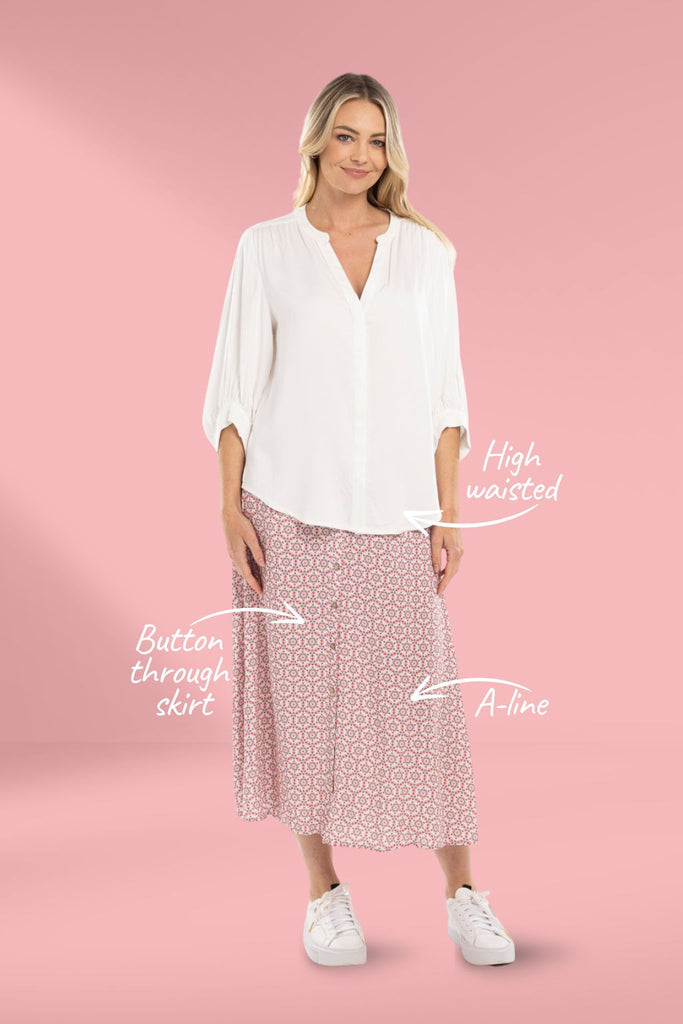 Mi Moso Dani Skirt Mosaic Print From BoxHill