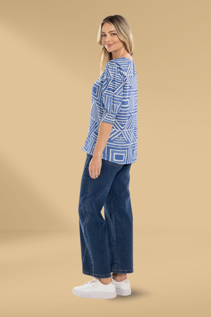 Mi Moso Finley Top Blue Print From BoxHill