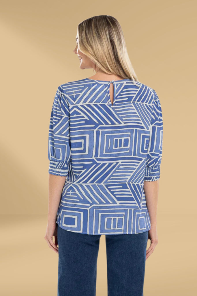 Mi Moso Finley Top Blue Print From BoxHill