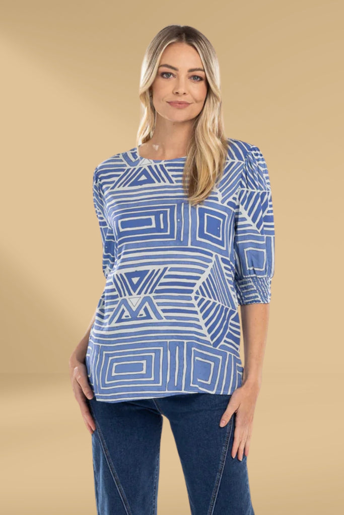 Mi Moso Finley Top Blue Print From BoxHill