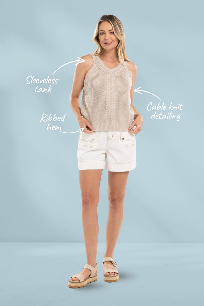 Mi Moso Lena Singlet Natural From BoxHill