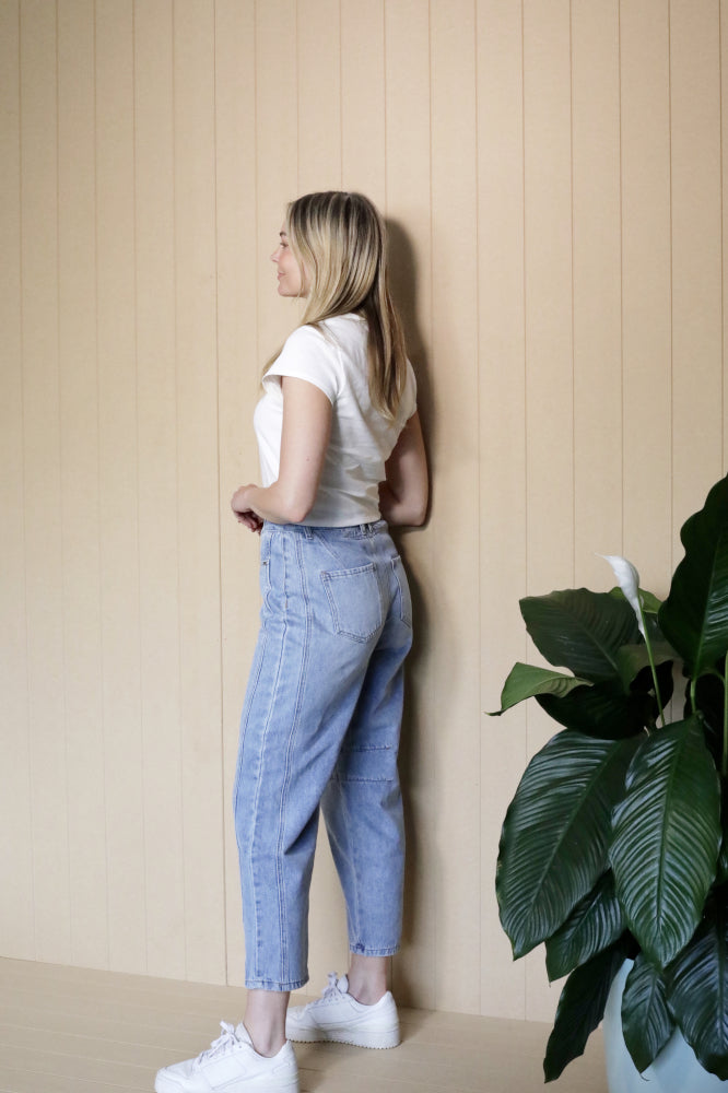 Mi Moso Louis Barrell Jeans Light Blue From BoxHill