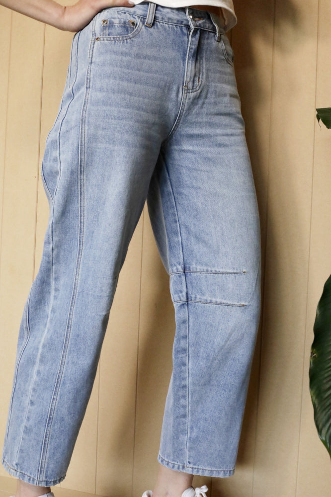 Mi Moso Louis Barrell Jeans Light Blue From BoxHill