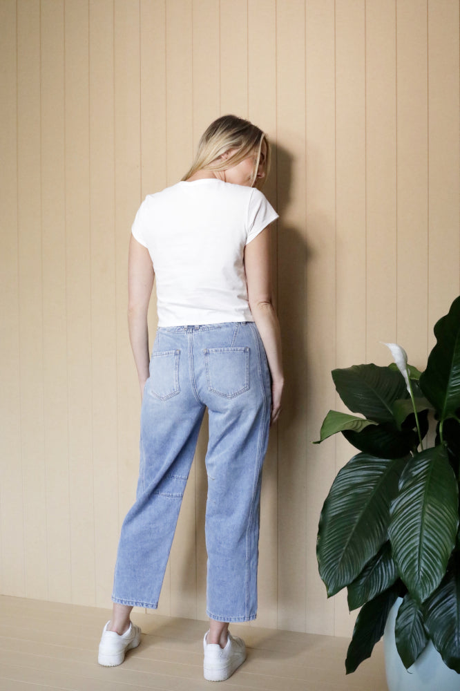 Mi Moso Louis Barrell Jeans Light Blue From BoxHill