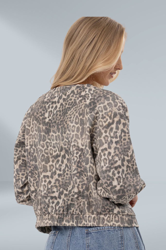 Mi Moso Zip Line Bomber Jacket Leopard From BoxHill