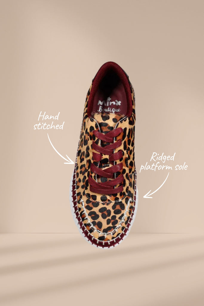 Minx Rizzo Sneakers Bordo Leopard Pony Minx – Boxhill