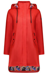 Moke Billie Raincoat Fiery Red Collage From BoxHill
