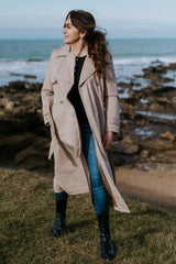 Moke Kim Trench Coat Taupe From BoxHill