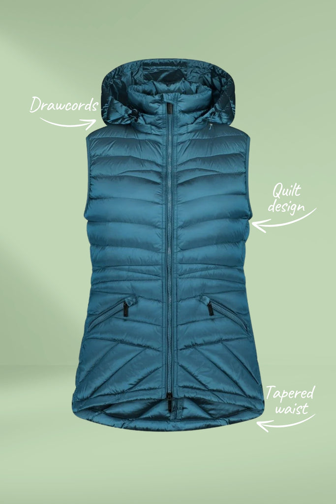 Moke Mary Claire Packable Down Vest Empire Teal From BoxHill