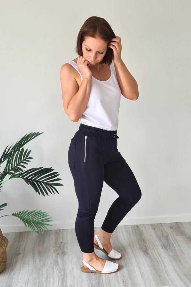 Moke Violet Pants Navy From BoxHill