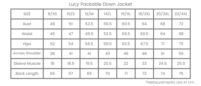 Size Chart for