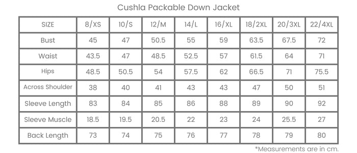 Size Chart for