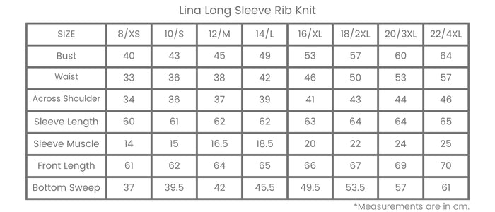 Size Chart for