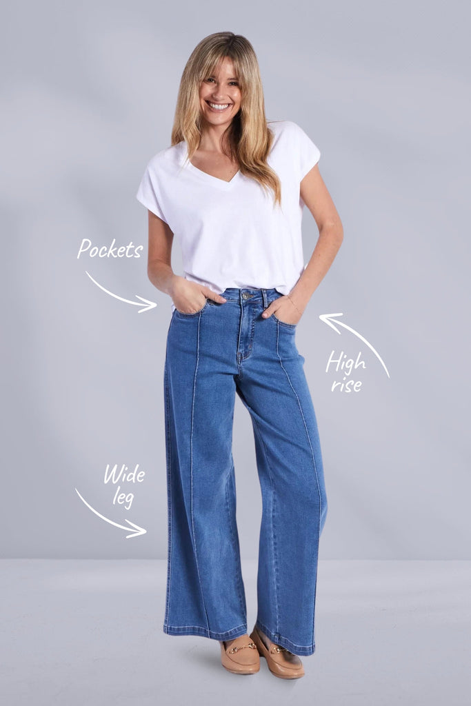 Monaco Arden Jeans Blue Wash From BoxHill