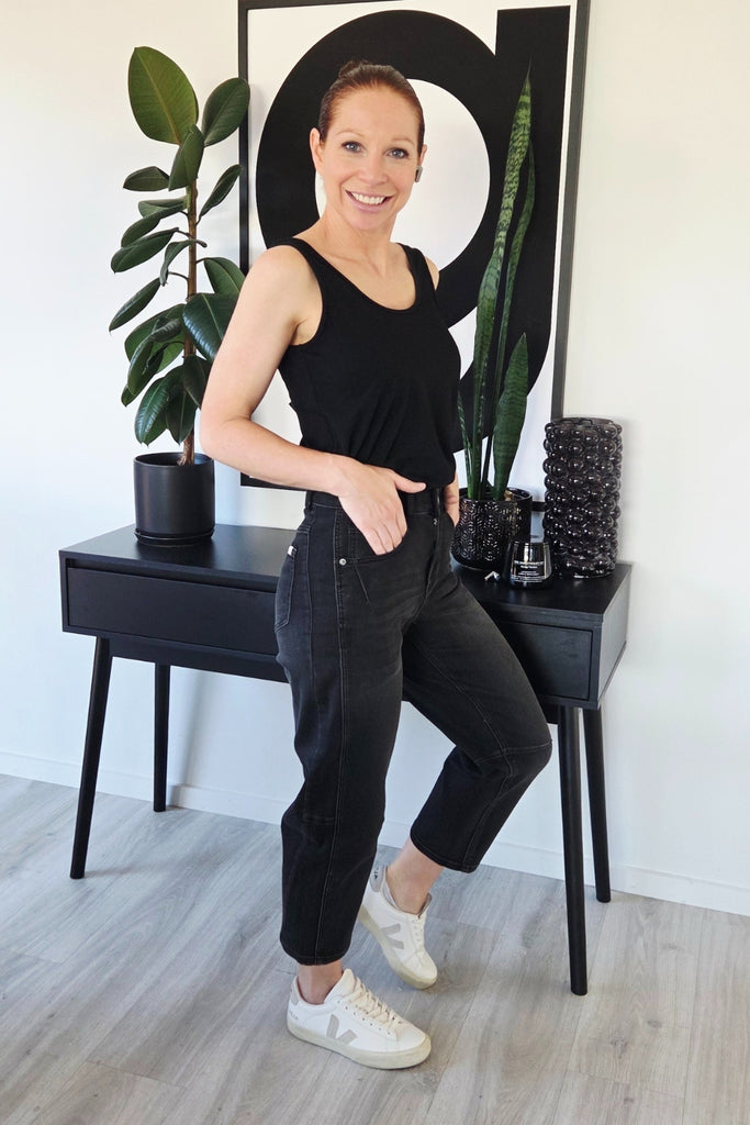 Monaco Toni Barrel Jeans Black From BoxHill