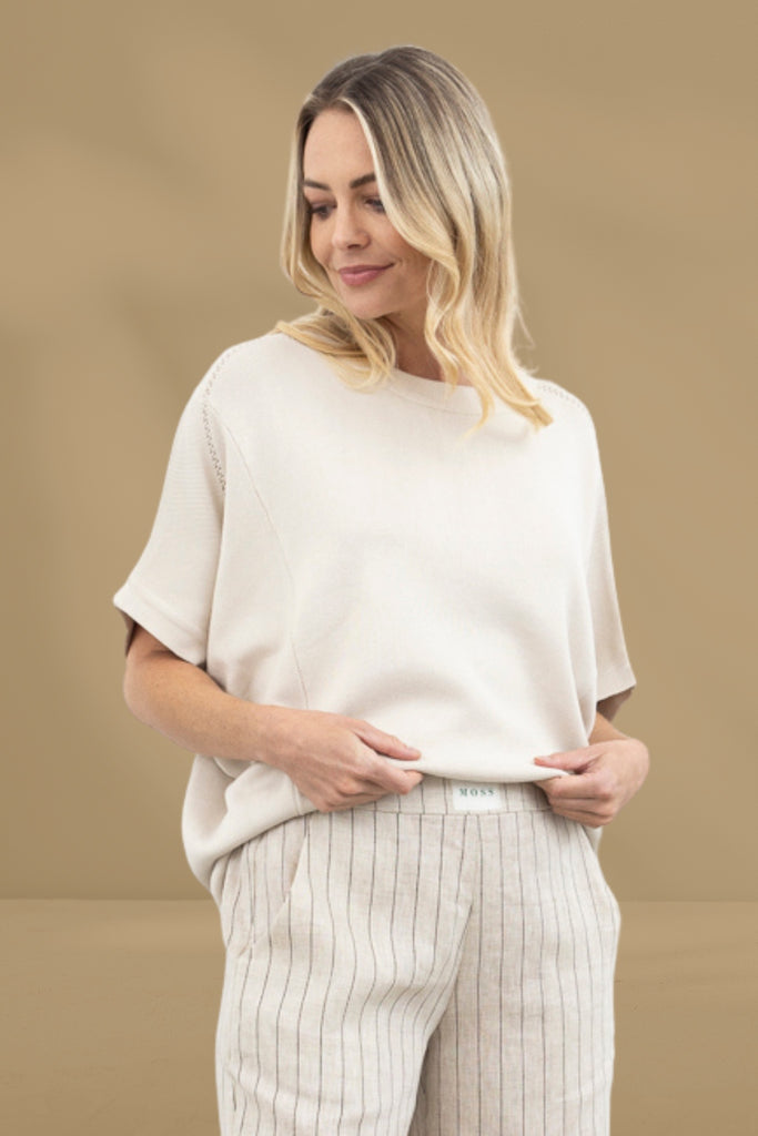 Moss Ella Summer Knit Champagne From BoxHill
