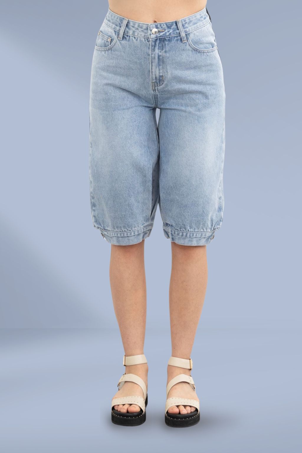 pedal shorts Moss Pedal Pusher Denim Blue Moss