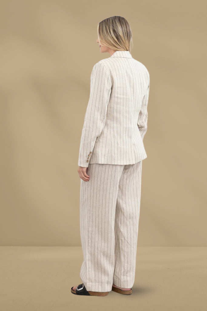 Moss Tate Pants Natural Stripe From BoxHill