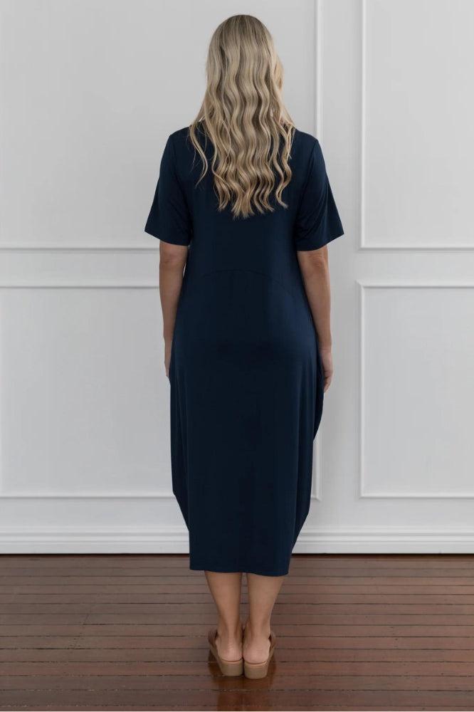 PRE-ORDER PQ Collection Short Sleeve Soho Dress Navy From BoxHill