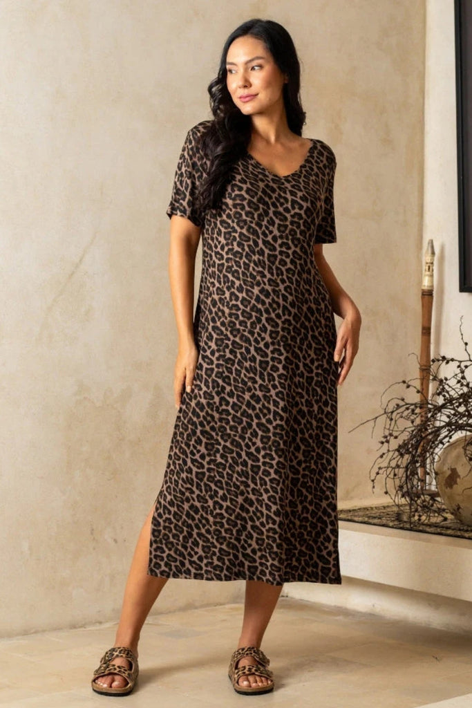 PRE-ORDER Bee Maddison Harper Slip Dress Leopard From BoxHill