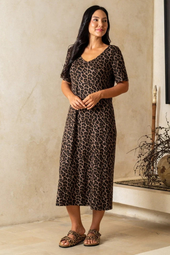 PRE-ORDER Bee Maddison Harper Slip Dress Leopard From BoxHill