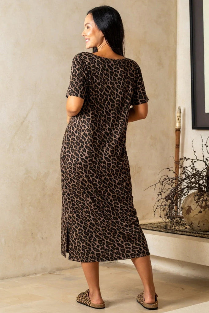 PRE-ORDER Bee Maddison Harper Slip Dress Leopard From BoxHill