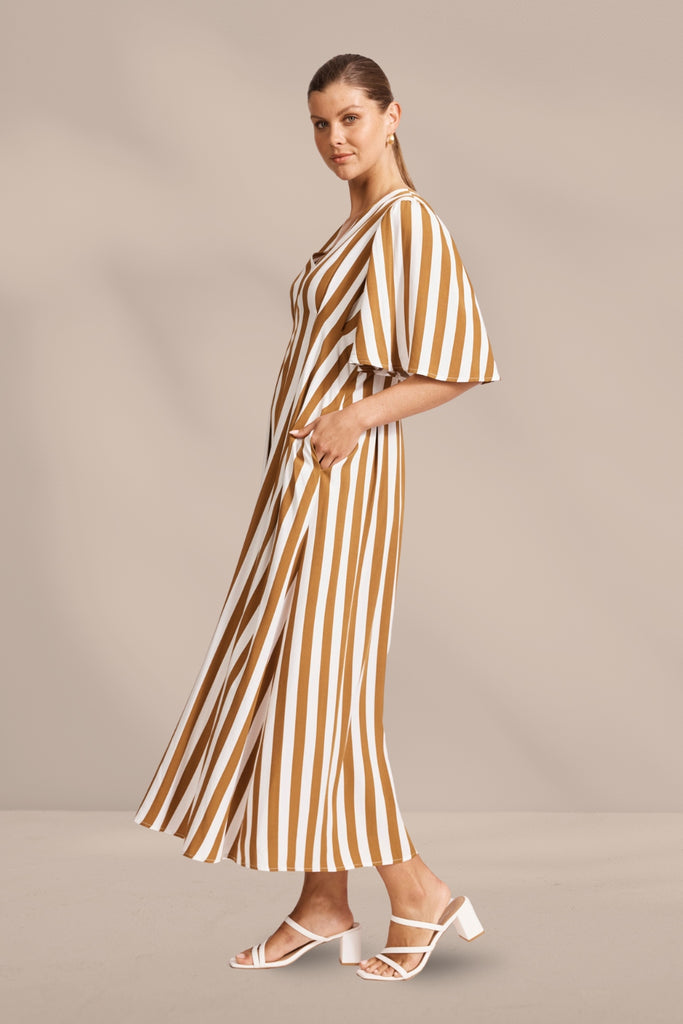 Eb and Ive Treville Stripe Maxi Dress Caramel From BoxHill