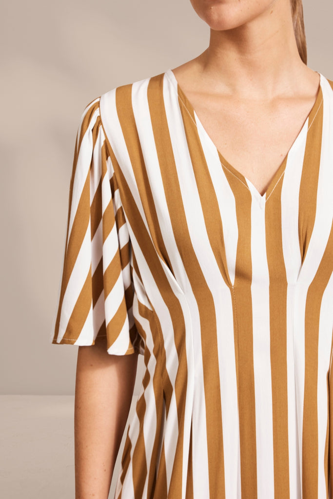 Eb and Ive Treville Stripe Maxi Dress Caramel From BoxHill