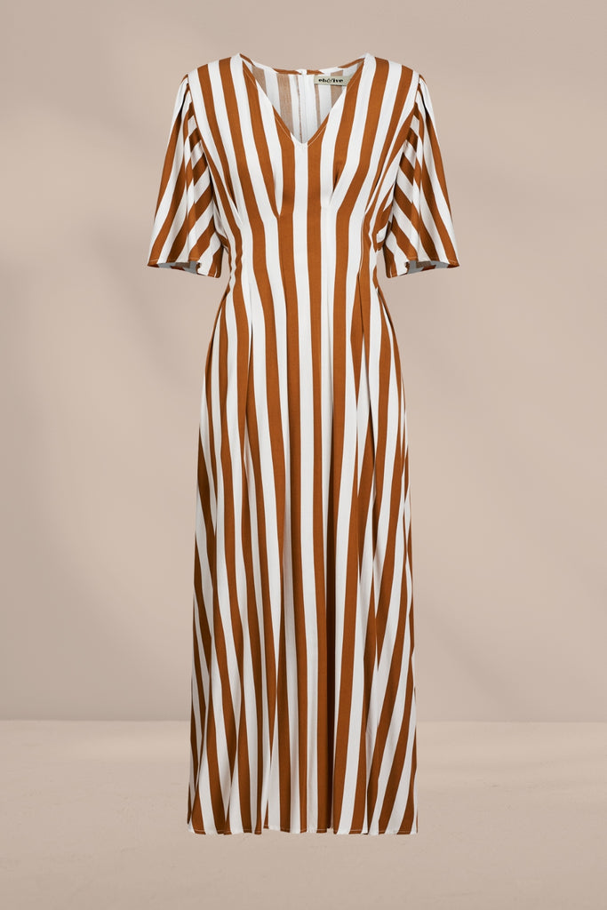 Eb and Ive Treville Stripe Maxi Dress Caramel From BoxHill