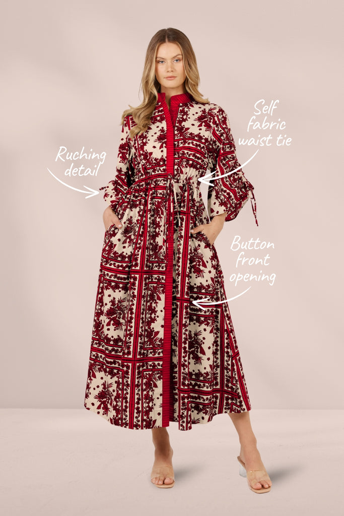 PRE-ORDER Fate and Becker Dominica Dress Red Cream From BoxHill