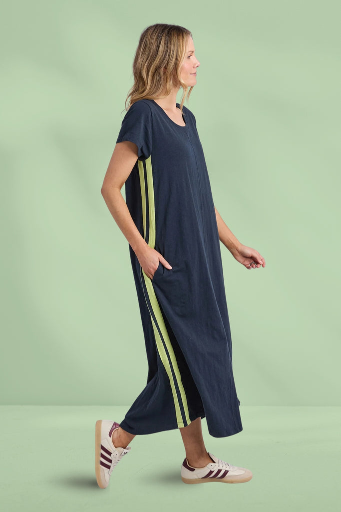 Foxwood Recovery Dress Navy and Neon Lemon From BoxHill