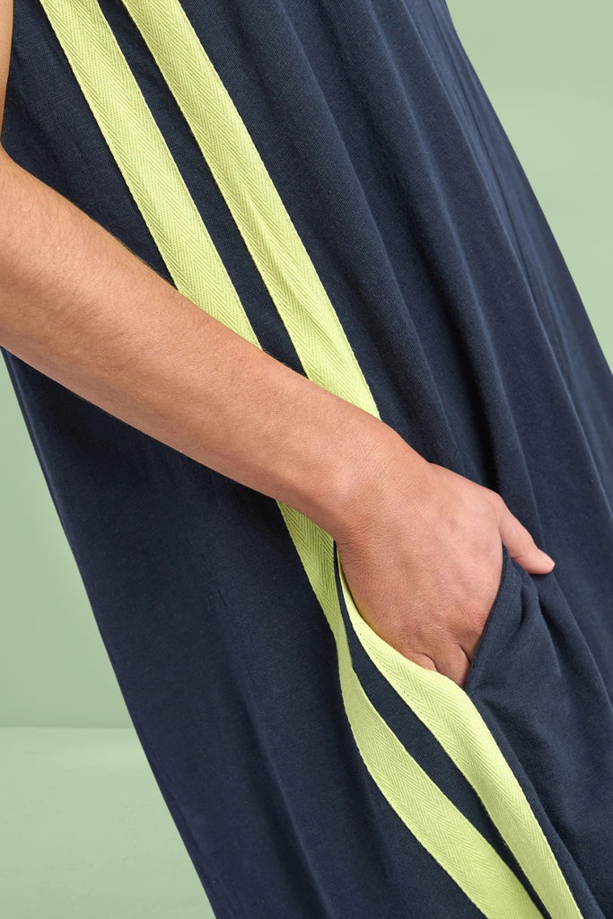 Foxwood Recovery Dress Navy and Neon Lemon From BoxHill