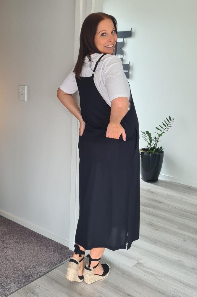 Freez Apron Dress Black From BoxHill