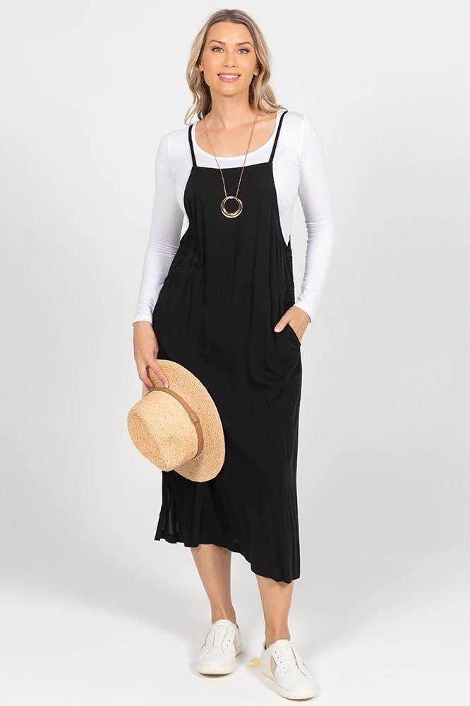 Freez Apron Dress Black From BoxHill