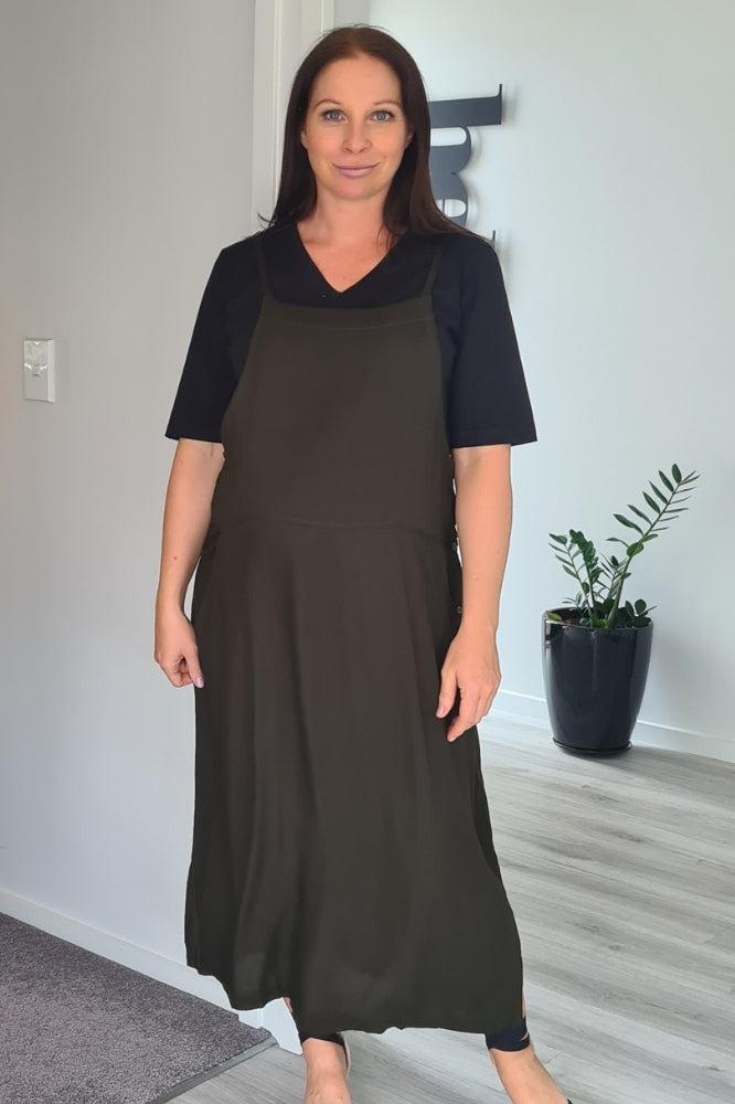 Freez Apron Dress Khaki From BoxHill