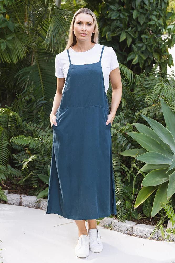 Freez Apron Dress Teal From BoxHill