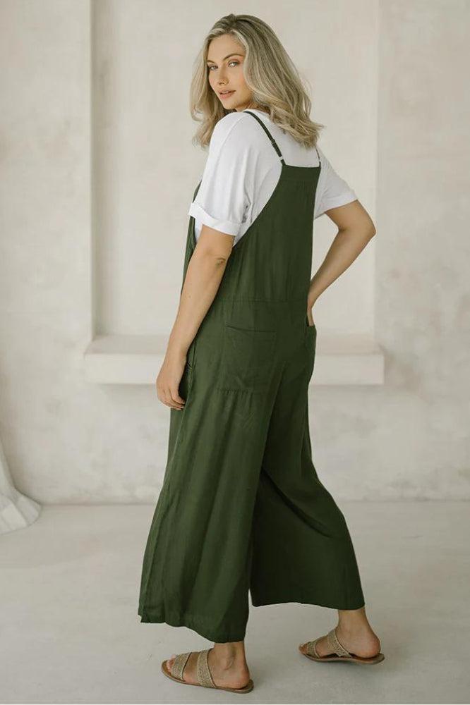 Freez Rayon Overalls Olive From BoxHill
