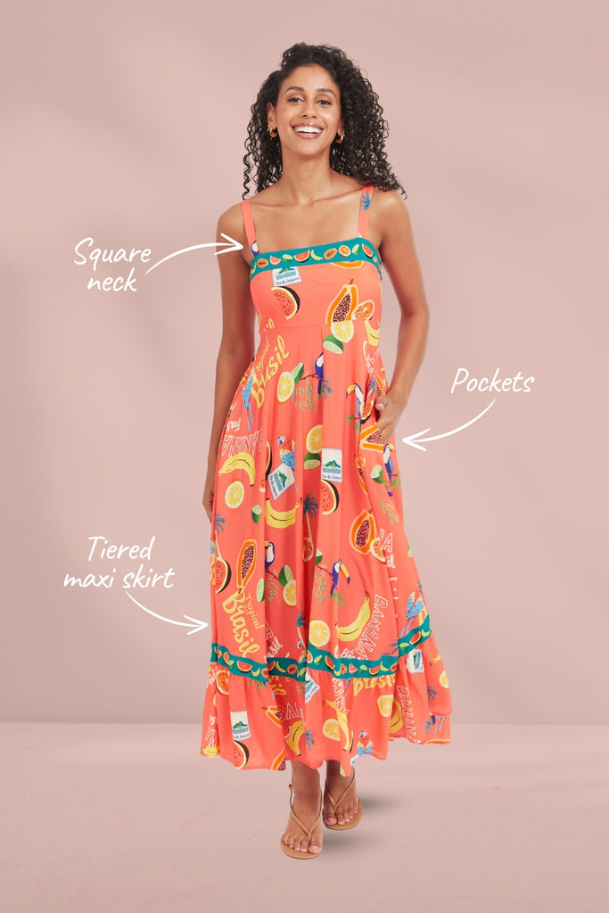 Haven Cabana Tank Maxi Dress Brasil Coral From BoxHill