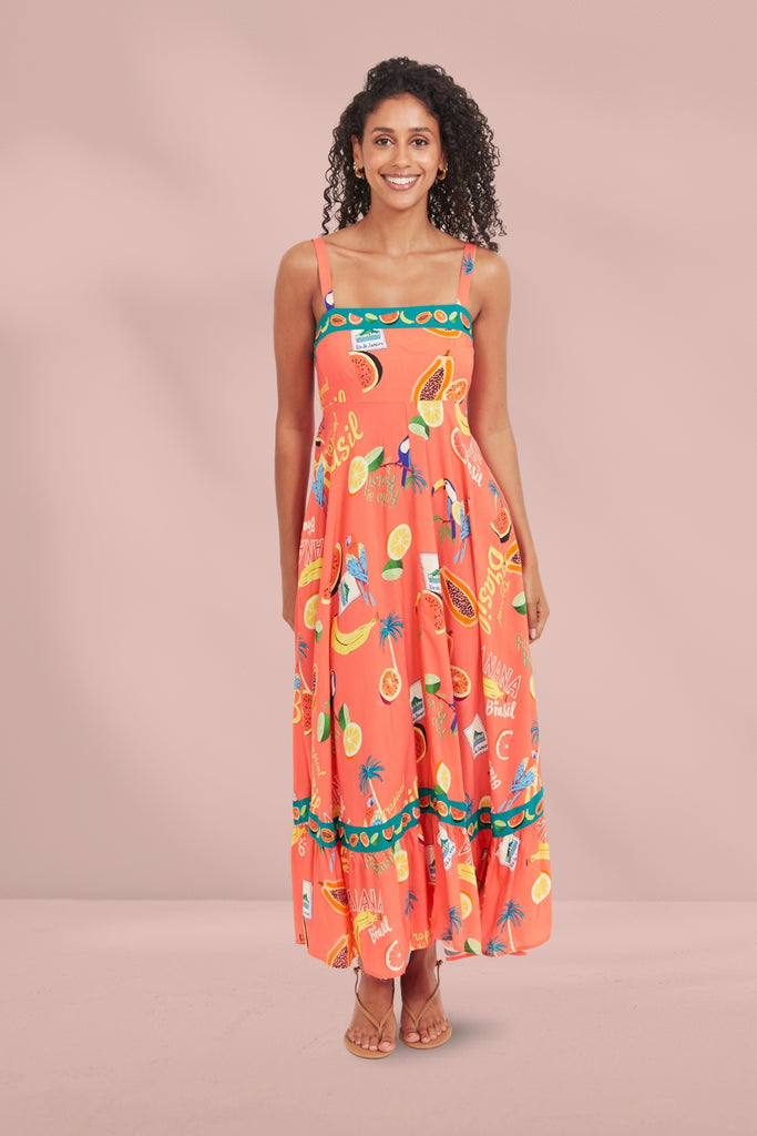 Haven Cabana Tank Maxi Dress Brasil Coral From BoxHill