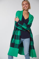PRE-ORDER Haven Harris Cardigan Evergreen Check From BoxHill