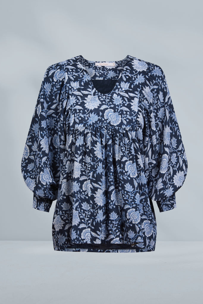 Isle of Mine Wilma Top Navy From BoxHill